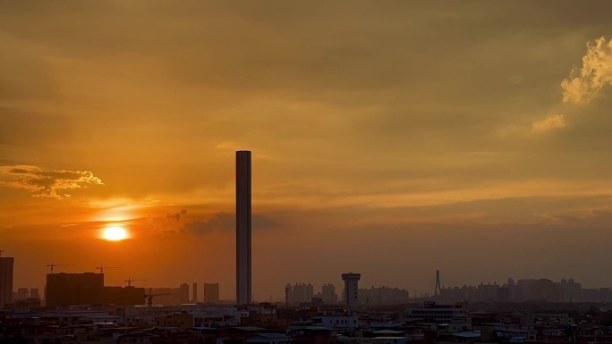 广州延时日立日落日出黄昏城市