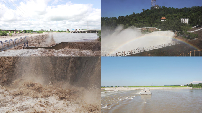 中国东北七月雨季水库放水和河道泄洪