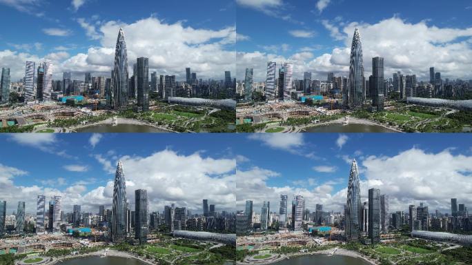 最新原创深圳华润大厦环绕航拍实拍空镜