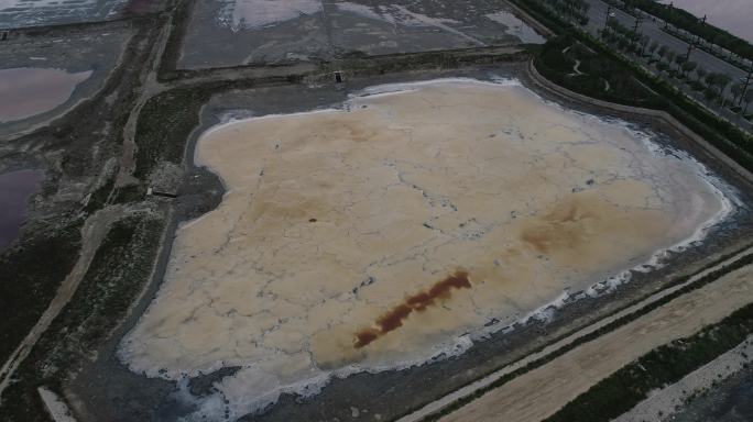 山西运城盐池航拍4K运城死海七彩盐湖旅游