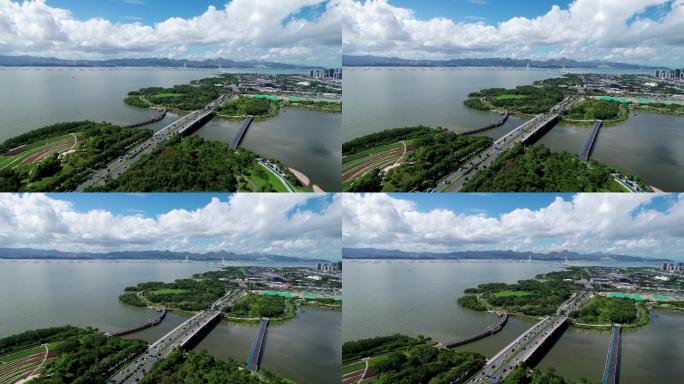 最新原创深圳湾绿色环保大景航拍直推空镜