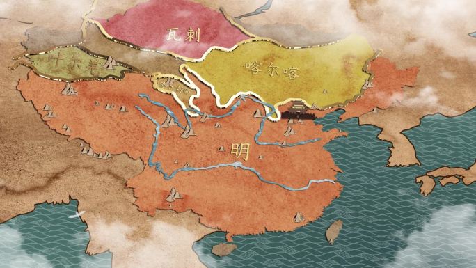 中国风明朝地图
