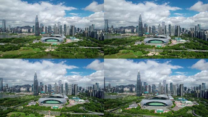 最新原创深圳湾体育中心航拍实拍空镜