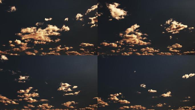 【HD天空】昏黄碎云云层黄昏氛围云影云团