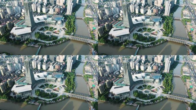 杭州西湖文化广场环球中心航拍
