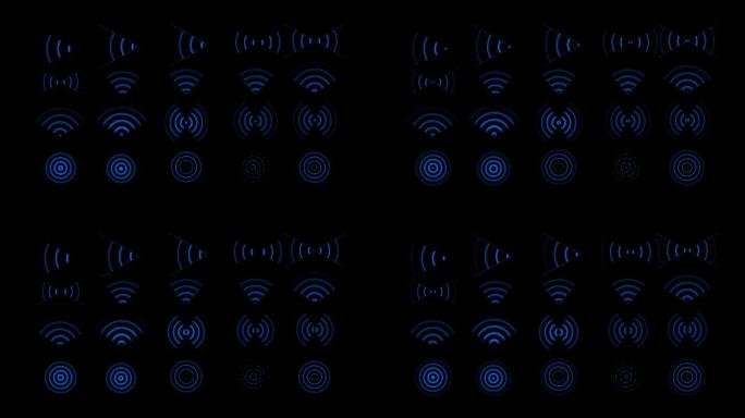 20组4K 声波辐射脉冲 信号 素材包