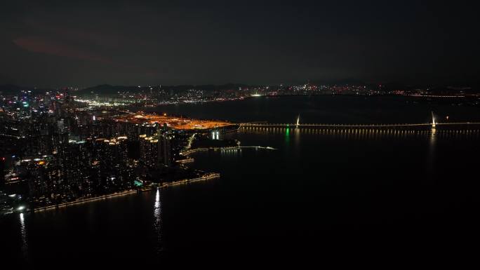 蛇口深圳湾高空夜景