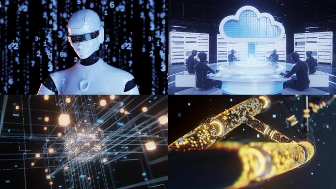 科技感机器人办公c4d工程