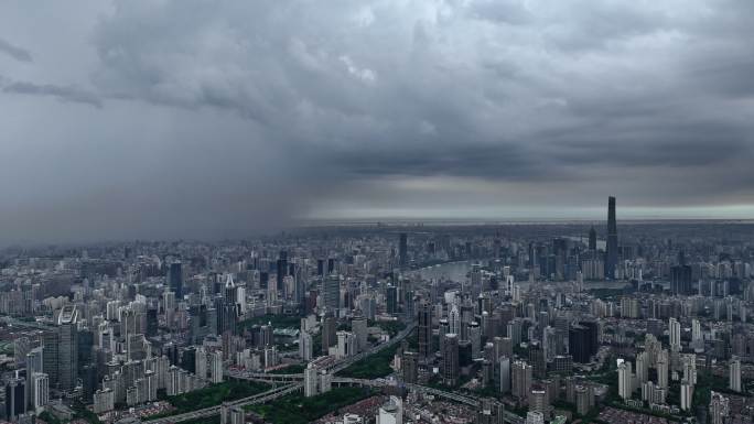 上海夏季城市雨幡延时