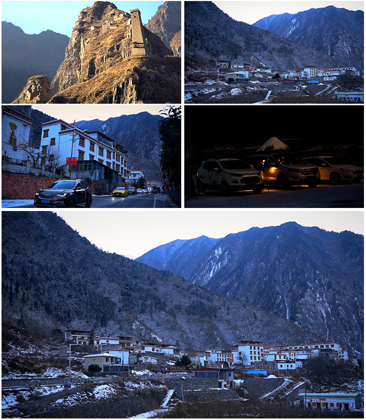 藏区小镇  特色旅游 雪景 街道