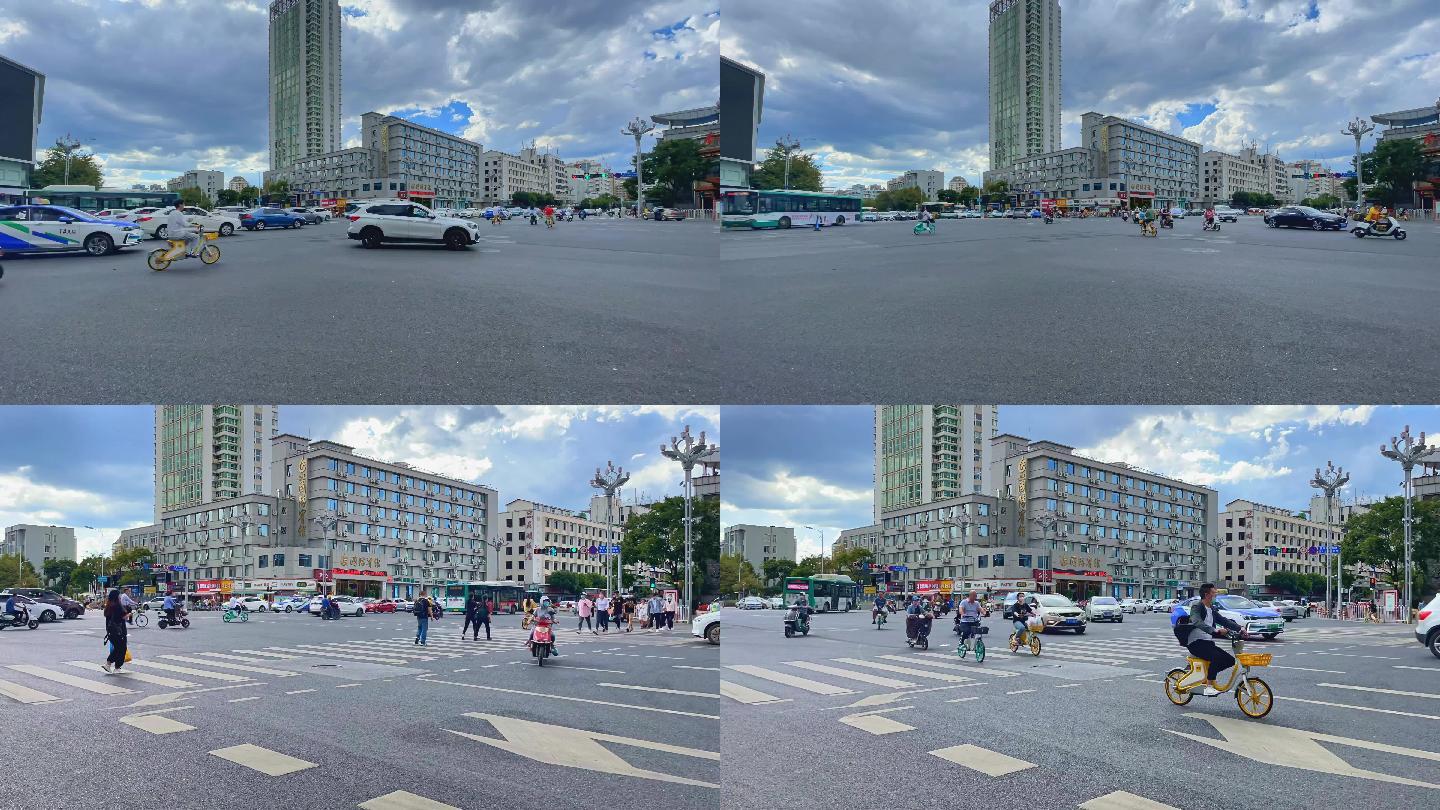 昆明环城南路北京路口交通行人延时摄影