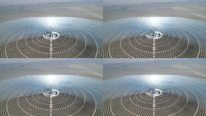 塔式太阳能光热发电厂航拍