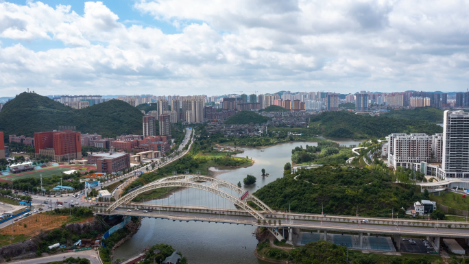 贵阳市清镇新城区时光贵州城市远景大景延时