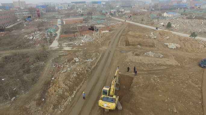 城中村 挖土机 建设 4K 拆迁土地开发