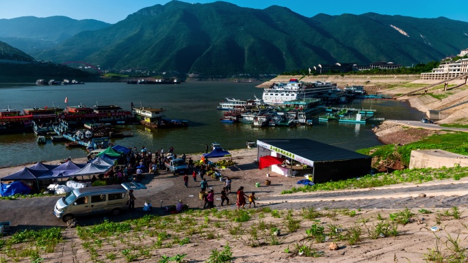 【原创】脆李成熟繁忙的巫山码头延时