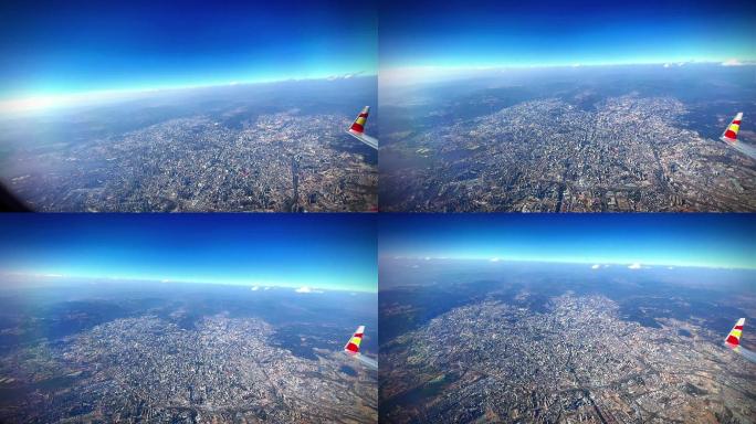 飞机上俯拍整个城市