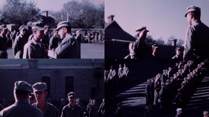1945年美军在北京列队颁奖