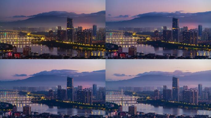 【4K超清】惠州延时富力合生大桥夜转日出