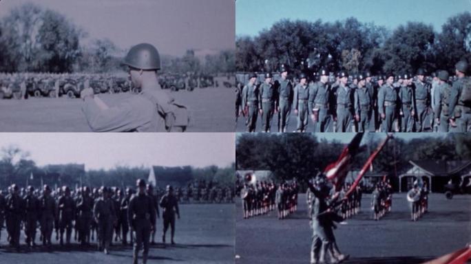 1945年美军在北京列队庆祝退伍军人节