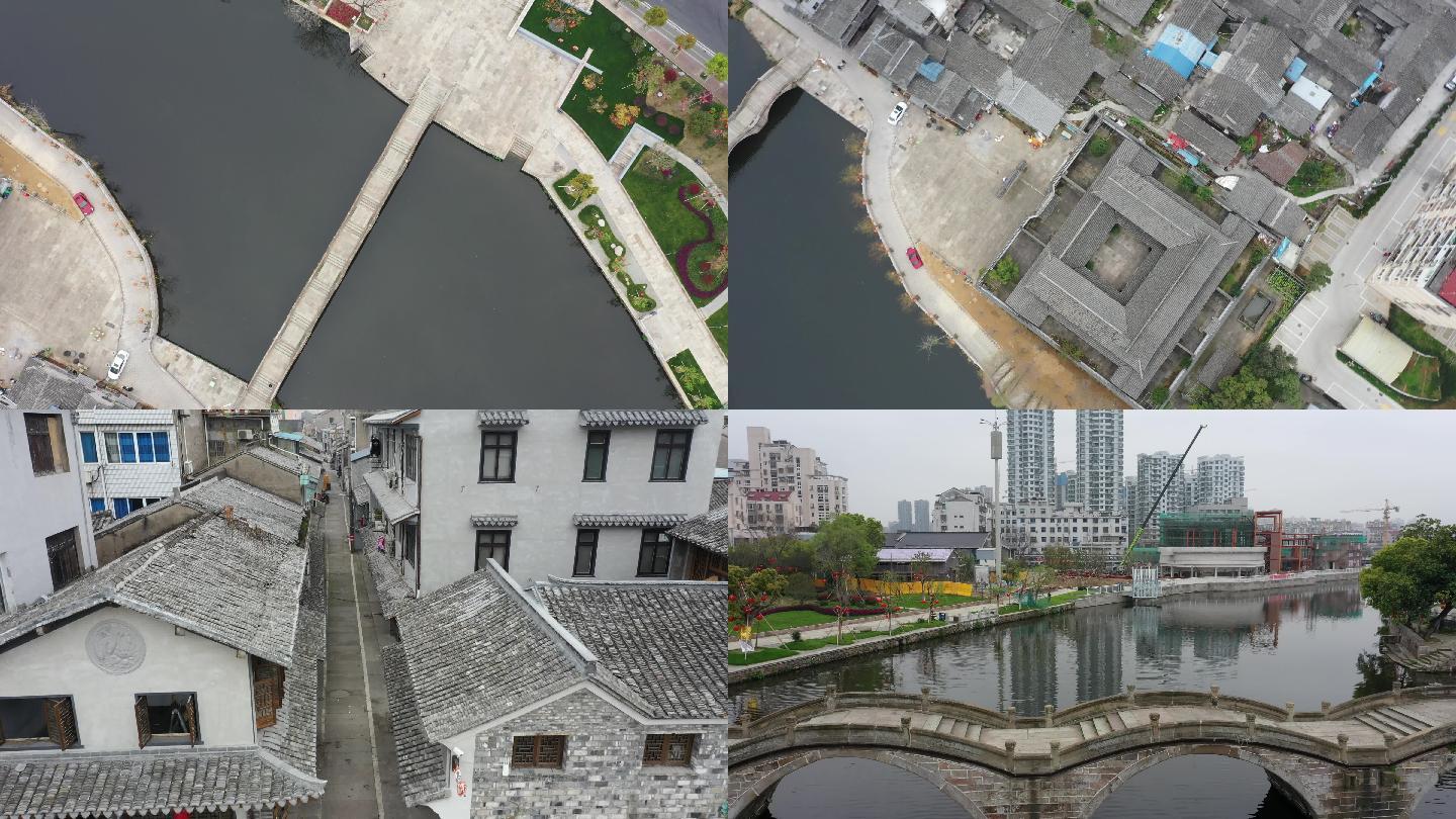 4k 航拍 黄岩五洞桥 桥上街