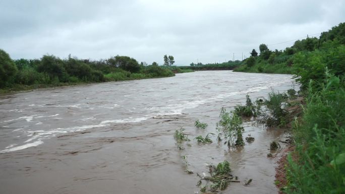 河水洪涝 吉林大河实拍