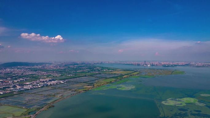 太湖苏州湾航拍延时