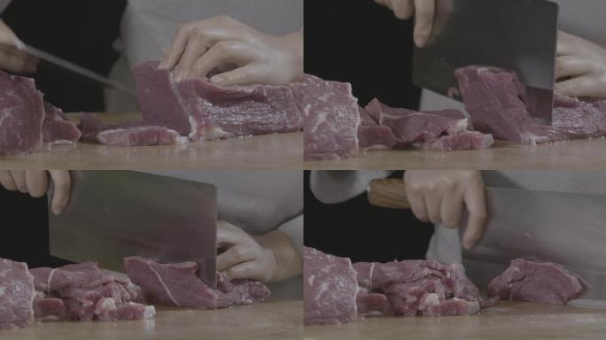 【原创4K】美食 牛肉 切牛肉 牛肉块