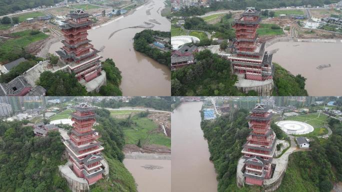 四川德昌安宁河畔凤凰阁 字库塔