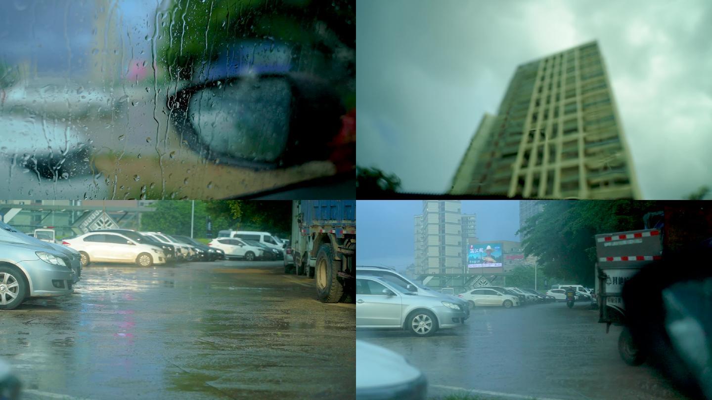 下雨 城市街道下雨天行人