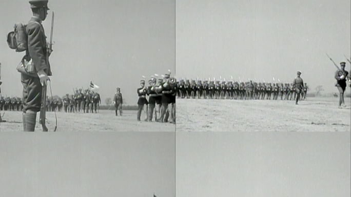 1934年伪满军队列队行进