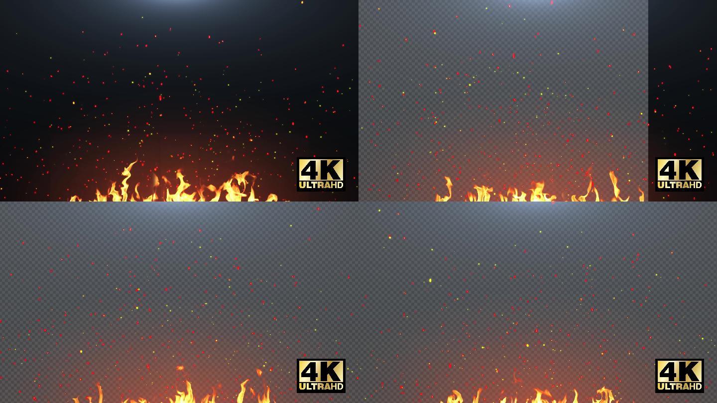4K火焰火星粒子透明通道素材