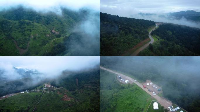 露营基地踏青帐篷户外野餐山林云海