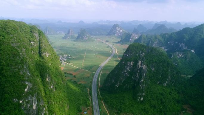 广西明仕田园风光航拍
