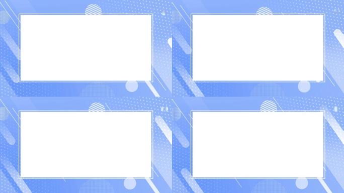 4k简洁蓝色边框卡通边框时尚几何框框背景