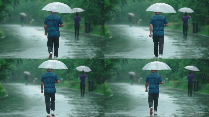 4k雨中行走的人雨中漫步