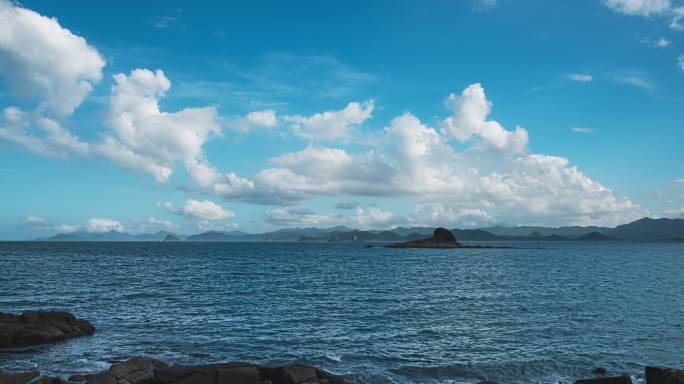 4k延时-深圳盐田海岛蓝色大海美景