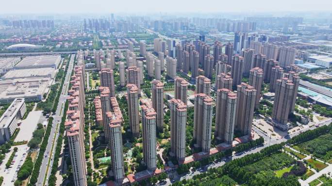 航拍城市空镜头 郑州人居环境 高层建筑