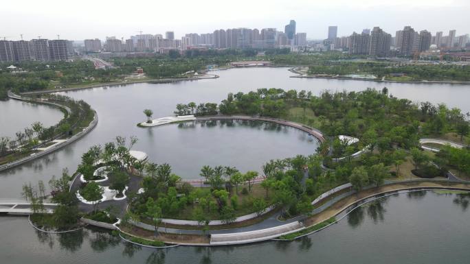上海之鱼奉贤泡泡公园全景航拍原素材