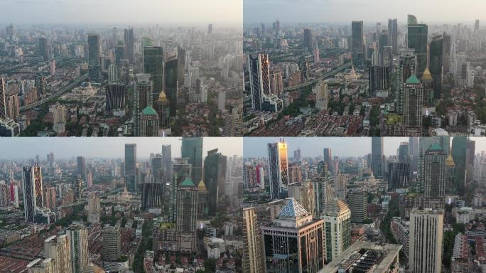 4K原素材-上海静安区高楼大厦