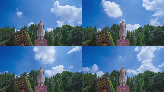 赤霞广场仰拍天空雕像延时