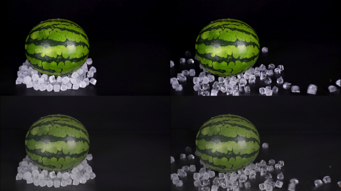 冰块撞击西瓜