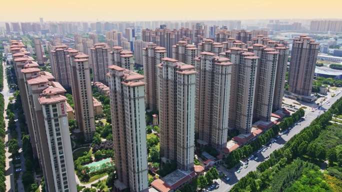 航拍城市空镜头 郑州人居环境 高层建筑
