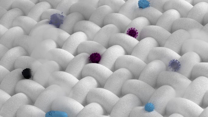 3D纳米布料透气杀菌除螨虫动画素材