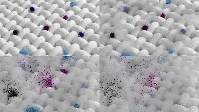 3D纳米布料透气杀菌除螨虫动画素材