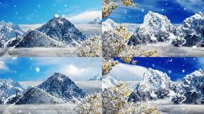 8K高清雪山投影背景
