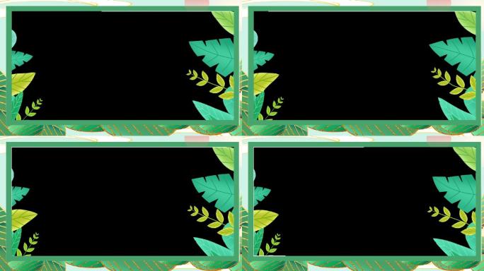 植物花框循环动画带透明通道