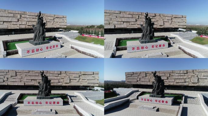 长春烈士陵园雕像4K航拍原素材