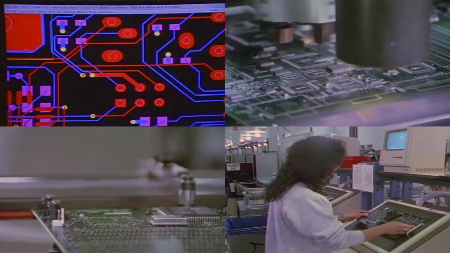 90年代电脑电子芯片集成电路设计焊机组装