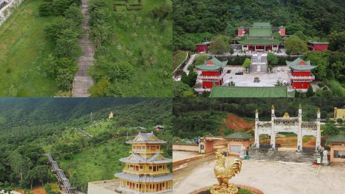 【4K超清】航拍汕尾风光旅游景区鸡鸣寺