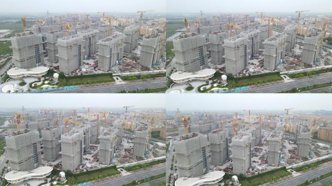 上海浦东新区临港建设发展4K航拍